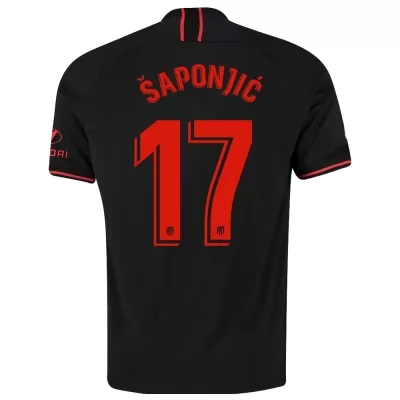 Kinder Fußball Ivan Saponjic 17 Auswärtstrikot Schwarz Trikot 2019/20 Hemd