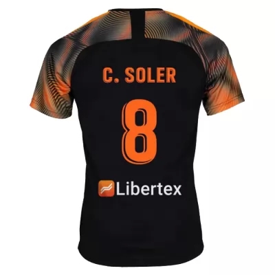 Kinder Fußball Carlos Soler 8 Auswärtstrikot Schwarz Trikot 2019/20 Hemd
