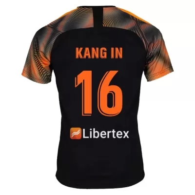 Kinder Fußball Kang-in Lee 16 Auswärtstrikot Schwarz Trikot 2019/20 Hemd