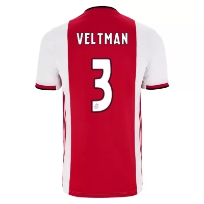Kinder Fußball Joel Veltman 3 Heimtrikot Rot-weiss Trikot 2019/20 Hemd