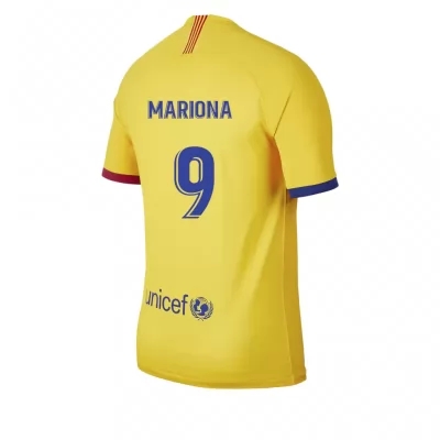Damen Fußball Mariona Caldentey 9 Auswärtstrikot Gelb Trikot 2019/20 Hemd
