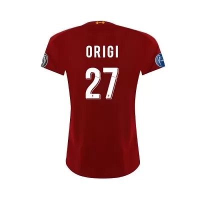Damen Fußball Divock Origi 27 Heimtrikot Rot Trikot 2019/20 Hemd