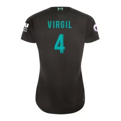 Damen Fußball Virgil van Dijk 4 Ausweichtrikot Schwarz Trikot 2019/20 Hemd