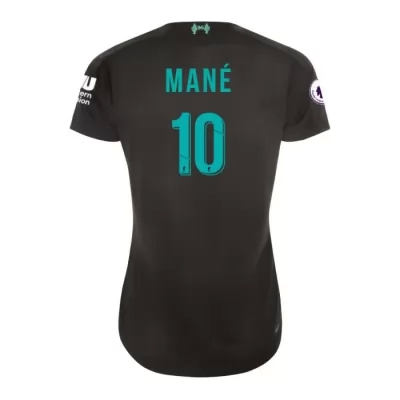 Damen Fußball Sadio Mane 10 Ausweichtrikot Schwarz Trikot 2019/20 Hemd