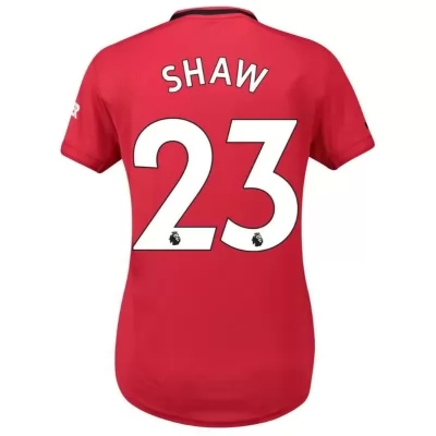 Damen Fußball Luke Shaw 23 Heimtrikot Rot Trikot 2019/20 Hemd