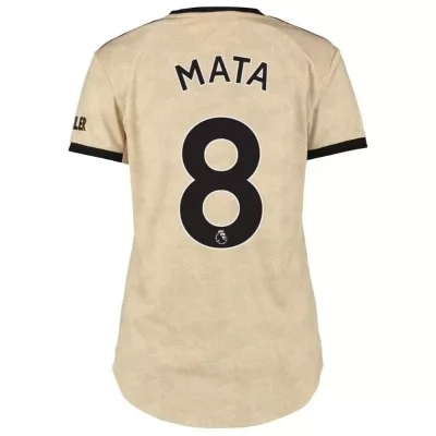 Damen Fußball Juan Mata 8 Auswärtstrikot Champagner Trikot 2019/20 Hemd
