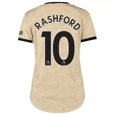 Damen Fußball Marcus Rashford 10 Auswärtstrikot Champagner Trikot 2019/20 Hemd