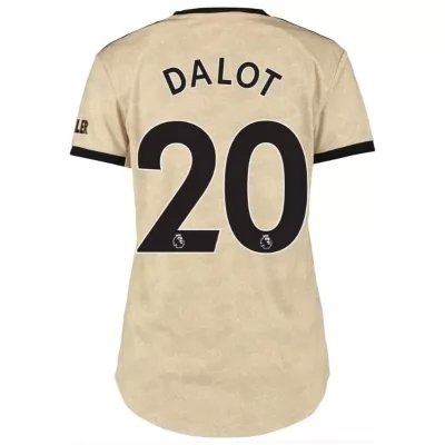Damen Fußball Diogo Dalot 20 Auswärtstrikot Champagner Trikot 2019/20 Hemd