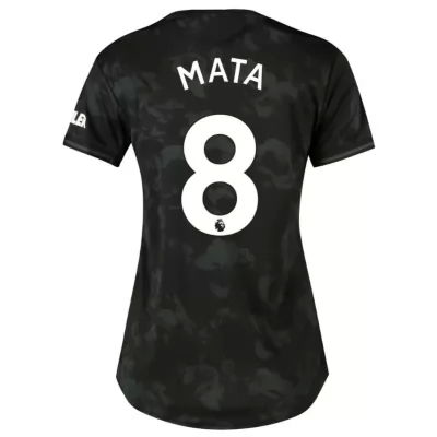 Damen Fußball Juan Mata 8 Ausweichtrikot Schwarz Trikot 2019/20 Hemd
