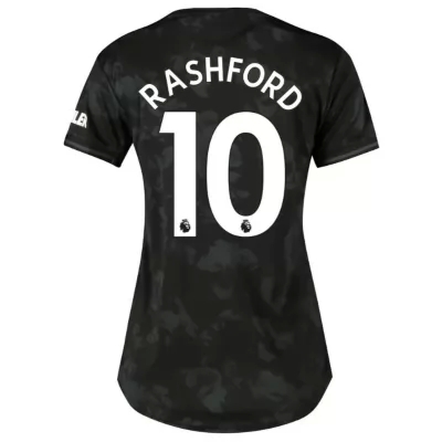 Damen Fußball Marcus Rashford 10 Ausweichtrikot Schwarz Trikot 2019/20 Hemd