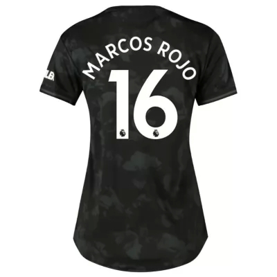 Damen Fußball Marcos Rojo 16 Ausweichtrikot Schwarz Trikot 2019/20 Hemd