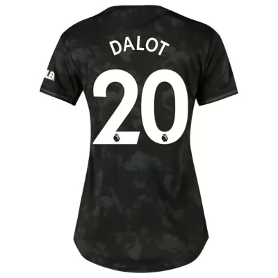 Damen Fußball Diogo Dalot 20 Ausweichtrikot Schwarz Trikot 2019/20 Hemd
