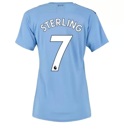 Damen Fußball Raheem Sterling 7 Heimtrikot Blau Trikot 2019/20 Hemd