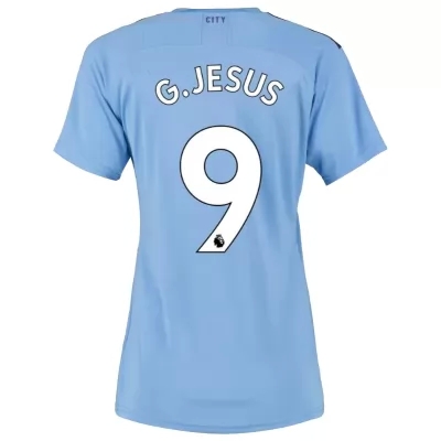 Damen Fußball Gabriel Jesus 9 Heimtrikot Blau Trikot 2019/20 Hemd