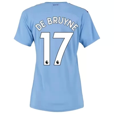 Damen Fußball Kevin De Bruyne 17 Heimtrikot Blau Trikot 2019/20 Hemd