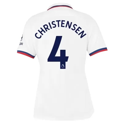 Damen Fußball Andreas Christensen 4 Auswärtstrikot Weiß Trikot 2019/20 Hemd