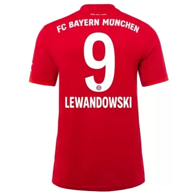 Damen Fußball Robert Lewandowski 9 Heimtrikot Rot Trikot 2019/20 Hemd