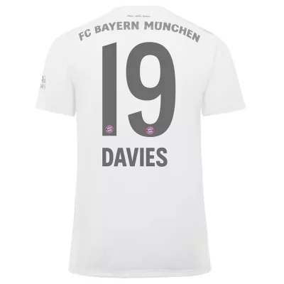 Damen Fußball Alphonso Davies 19 Auswärtstrikot Weiß Trikot 2019/20 Hemd