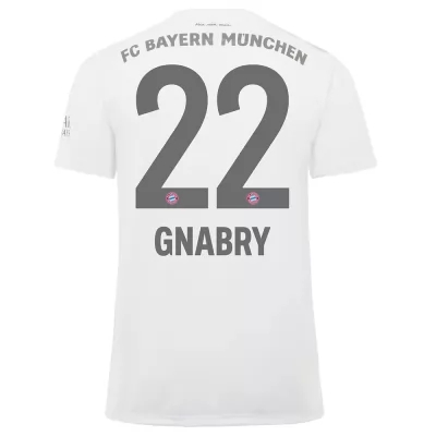 Damen Fußball Serge Gnabry 22 Auswärtstrikot Weiß Trikot 2019/20 Hemd