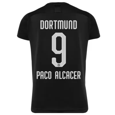 Damen Fußball Paco Alcacer 9 Auswärtstrikot Schwarz Trikot 2019/20 Hemd