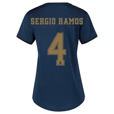Damen Fußball Sergio Ramos 4 Auswärtstrikot Marine Trikot 2019/20 Hemd