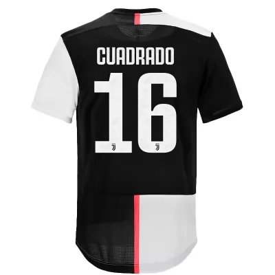 Damen Fußball Juan Cuadrado 16 Heimtrikot Weiß Schwarz Trikot 2019/20 Hemd