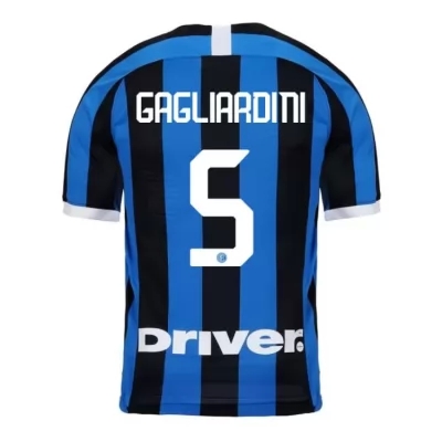 Damen Fußball Roberto Gagliardini 5 Heimtrikot Blau Schwarz Trikot 2019/20 Hemd