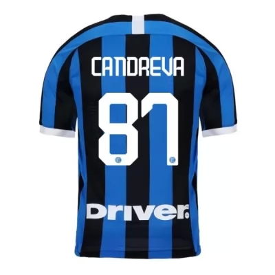 Damen Fußball Antonio Candreva 87 Heimtrikot Blau Schwarz Trikot 2019/20 Hemd