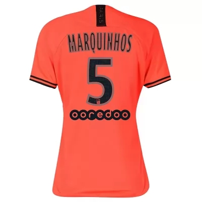 Damen Fußball Marquinhos 5 Auswärtstrikot Orange Trikot 2019/20 Hemd
