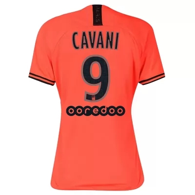 Damen Fußball Edinson Cavani 9 Auswärtstrikot Orange Trikot 2019/20 Hemd