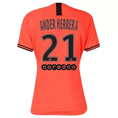 Damen Fußball Ander Herrera 21 Auswärtstrikot Orange Trikot 2019/20 Hemd