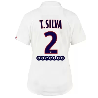 Damen Fußball Thiago Silva 2 Ausweichtrikot Weiß Trikot 2019/20 Hemd