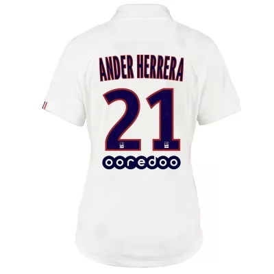 Damen Fußball Ander Herrera 21 Ausweichtrikot Weiß Trikot 2019/20 Hemd