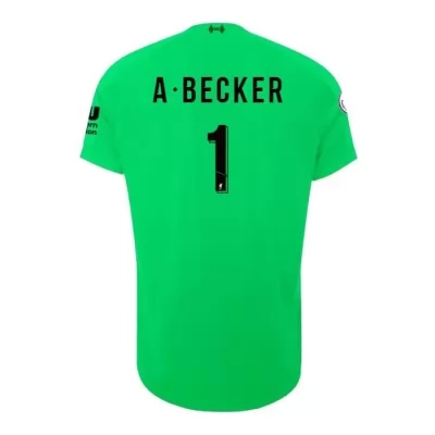 Kinder Fußball Alisson Becker 1 Torwart Grün Trikot 2019/20 Hemd
