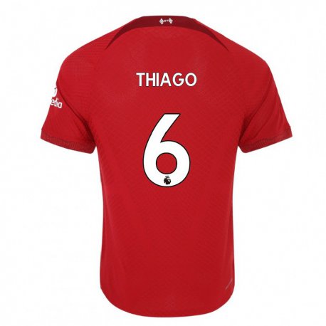 Kandiny Kinder Thiago #6 Dunkelrot Heimtrikot Trikot 2022/23 T-shirt