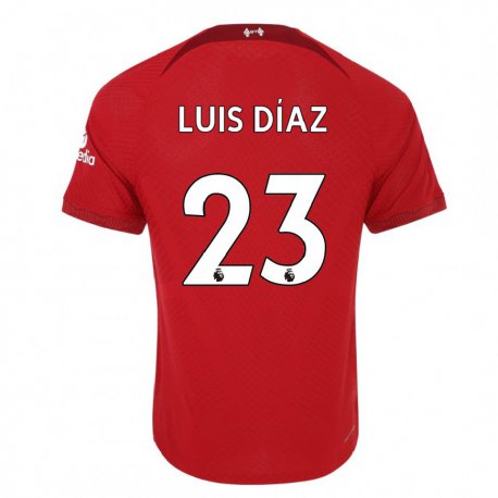 Kandiny Kinder Luis Diaz #23 Dunkelrot Heimtrikot Trikot 2022/23 T-shirt