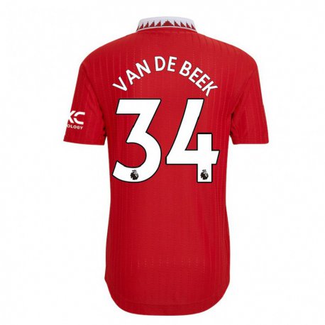 Kandiny Kinder Donny Van De Beek #34 Rot Heimtrikot Trikot 2022/23 T-shirt