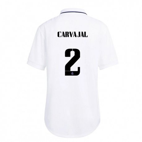 Kandiny Kinder Daniel Carvajal #2 Weiß Lila Heimtrikot Trikot 2022/23 T-shirt
