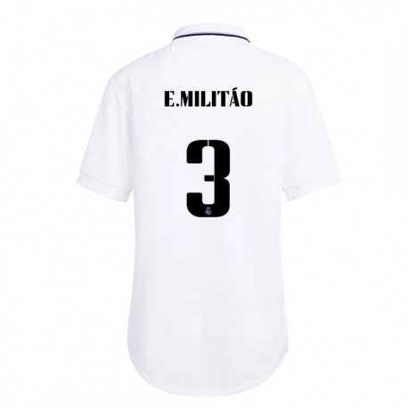 Kandiny Kinder Eder Militao #3 Weiß Lila Heimtrikot Trikot 2022/23 T-shirt