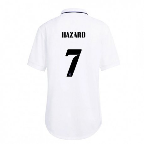 Kandiny Kinder Eden Hazard #7 Weiß Lila Heimtrikot Trikot 2022/23 T-shirt