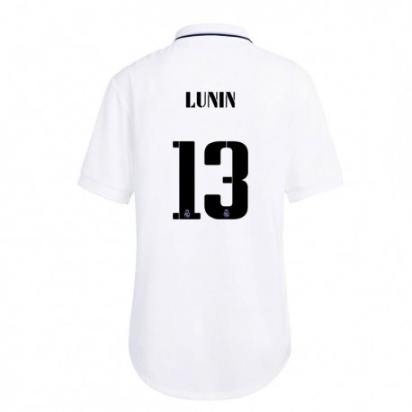 Kandiny Kinder Andriy Lunin #13 Weiß Lila Heimtrikot Trikot 2022/23 T-shirt
