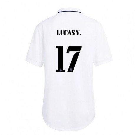 Kandiny Kinder Lucas Vazquez #17 Weiß Lila Heimtrikot Trikot 2022/23 T-shirt