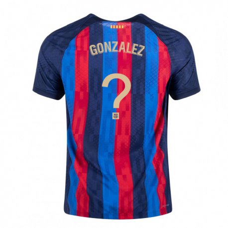 Kandiny Kinder Gerard Gonzalez #0 Blau Scharlach Heimtrikot Trikot 2022/23 T-shirt