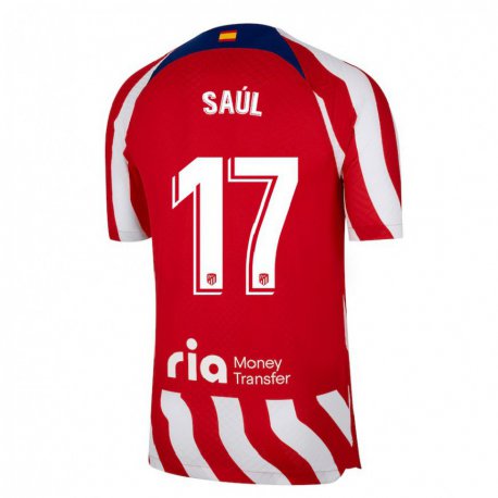 Kandiny Kinder Saul Niguez #17 Rot Weiß Blau Heimtrikot Trikot 2022/23 T-shirt