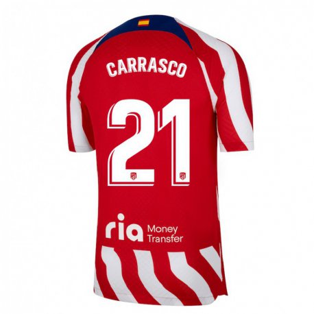 Kandiny Kinder Yannick Carrasco #21 Rot Weiß Blau Heimtrikot Trikot 2022/23 T-shirt