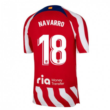 Kandiny Kinder Eva Navarro #18 Rot Weiß Blau Heimtrikot Trikot 2022/23 T-shirt