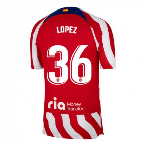 Kandiny Kinder David Lopez #36 Rot Weiß Blau Heimtrikot Trikot 2022/23 T-shirt