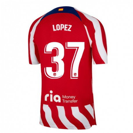 Kandiny Kinder Alex Lopez #37 Rot Weiß Blau Heimtrikot Trikot 2022/23 T-shirt