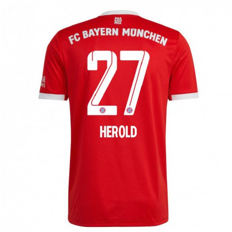 Kandiny Kinder David Herold #27 Neonrot Weiß Heimtrikot Trikot 2022/23 T-shirt