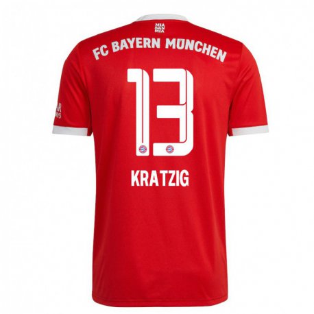 Kandiny Kinder Frans Kratzig #13 Neonrot Weiß Heimtrikot Trikot 2022/23 T-shirt